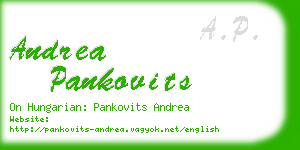 andrea pankovits business card